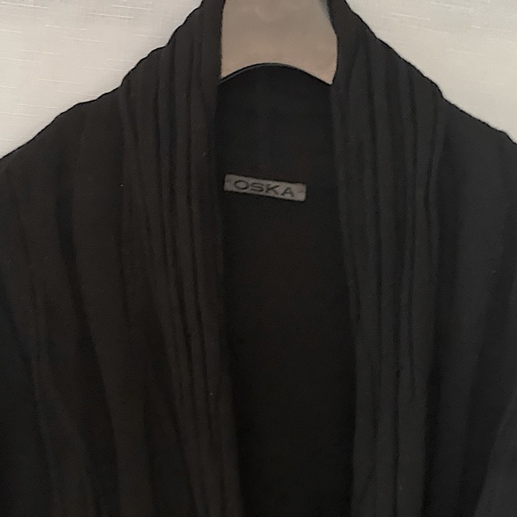 ⭐️OSKA⭐️TUNIC ASYMMETRICAL CUT WRAP SWEATER W/TIES TO SECURE @WAIST SIZE SMALL - Picture 4 of 12